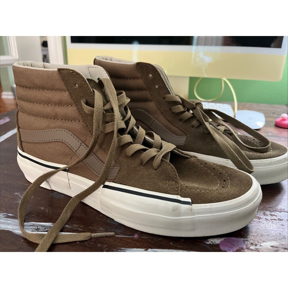 Vans Sk8-Hi Rearrange Suede Canvas High Top Shoes Green Men 9 Women 10.5